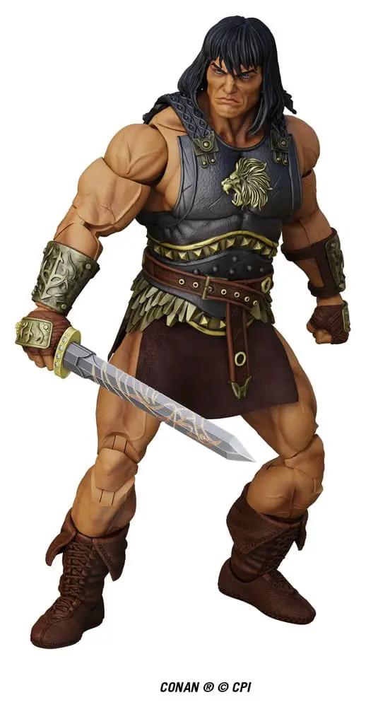 Action figure Conan Epic H.A.C.K.S. 1/12 King Conan by Boss Fight Studio, armored with gold lion emblem and sword