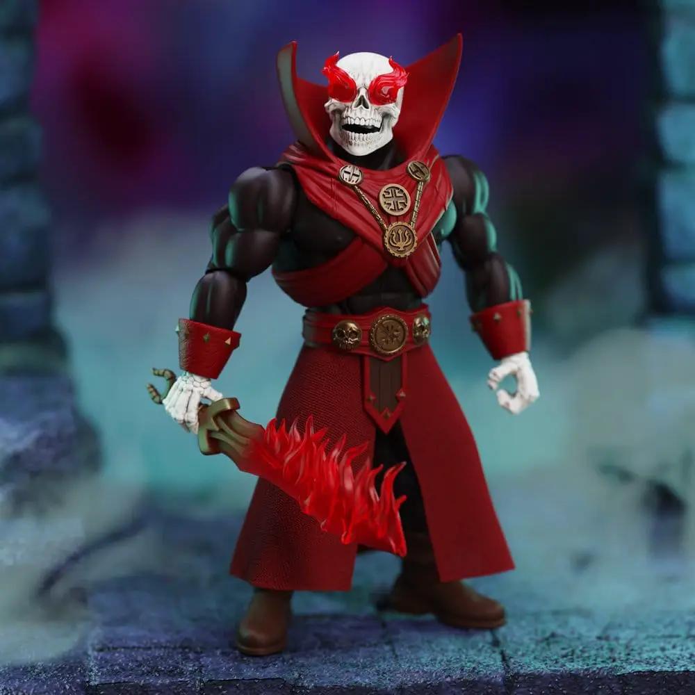 Figura de acción Thulsa Doom, Conan el Bárbaro Immortal Champions, 14 cm, con capa roja y arma de llama, Boss Fight Studio.