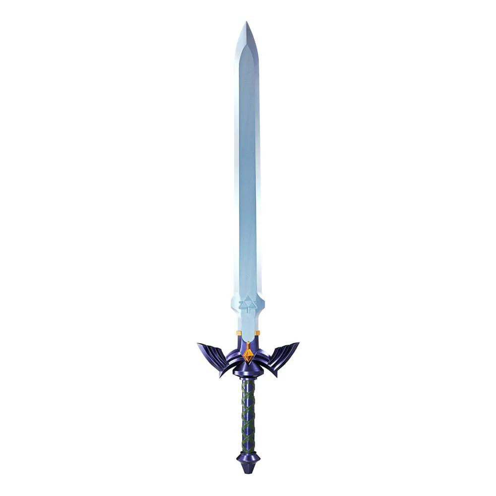 Master Sword Proplica replica by Bandai, 105 cm, Legend of Zelda collectible sword with light-blue blade and purple guard