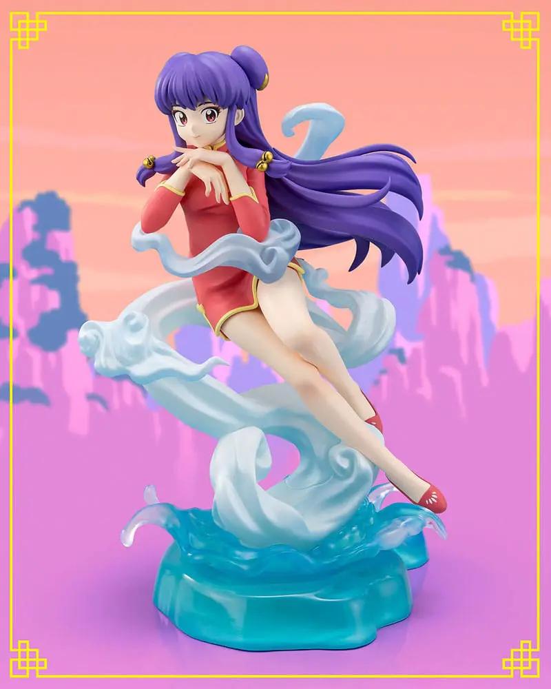 Figura de PVC Ranma 1/2 Shampoo FiguartsZERO Bandai, 17 cm, con cabello morado y base de agua azul.