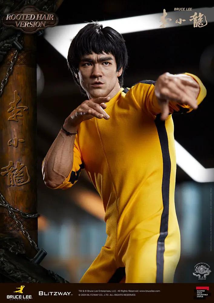 Bruce Lee estatua 1/4 escala, rooted hair version, 55 cm, BLITZWAY figura de acción en traje amarillo