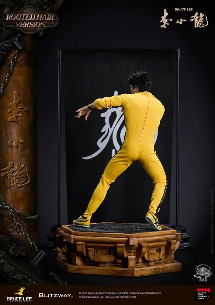 Figura de acción Bruce Lee estatua 1/4 escala, 55 cm, traje amarillo, versión cabello enraizado, BLITZWAY