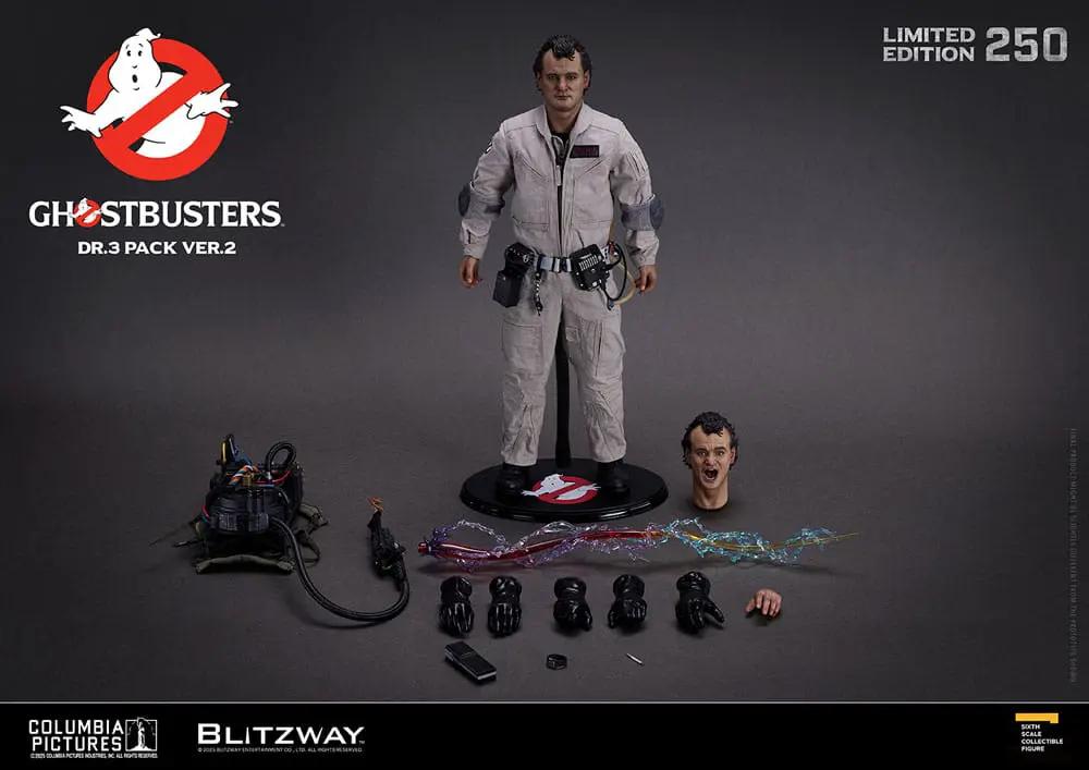 Figuras de acción 1/6 Los Cazafantasmas Pack de 3 Blitzway ver.2, Venkman, Stantz y Spengler, 31 cm con accesorios