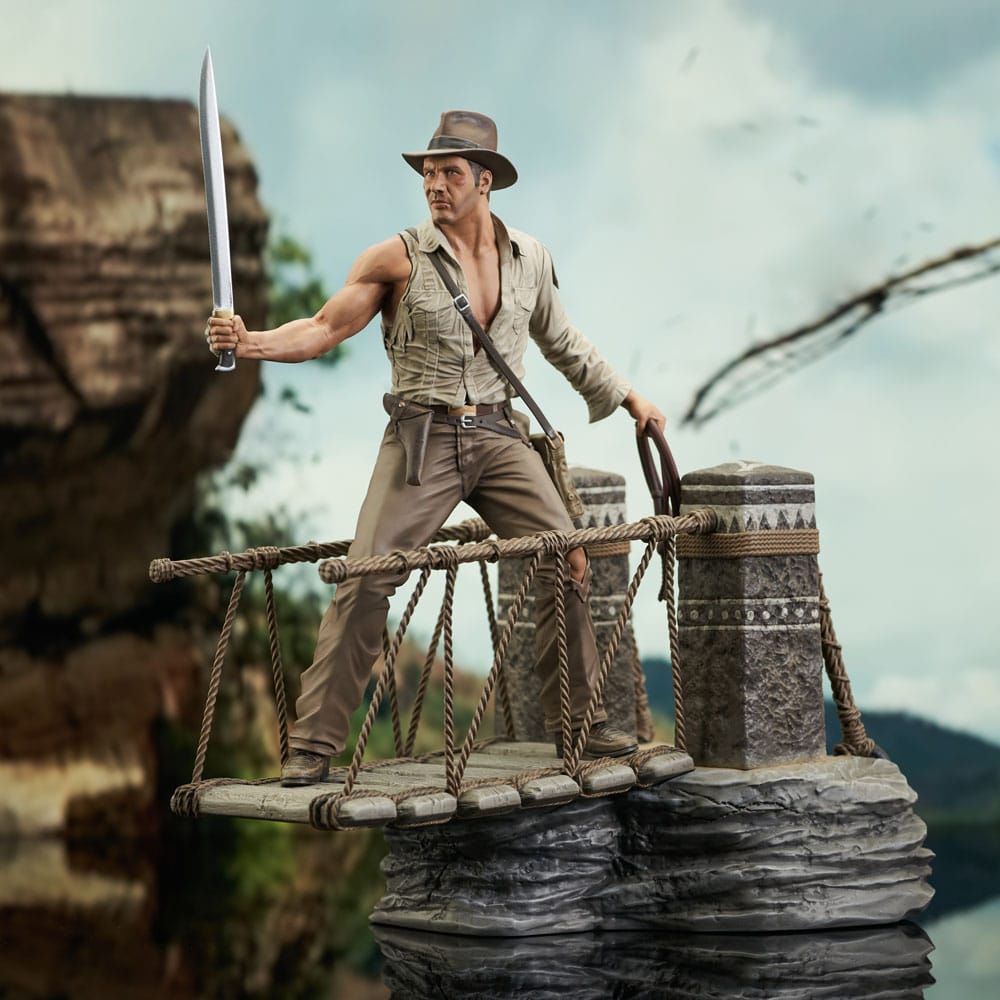 Indiana Jones y el templo maldito Deluxe Gallery Estatua PVC Rope Bridge 28 cm