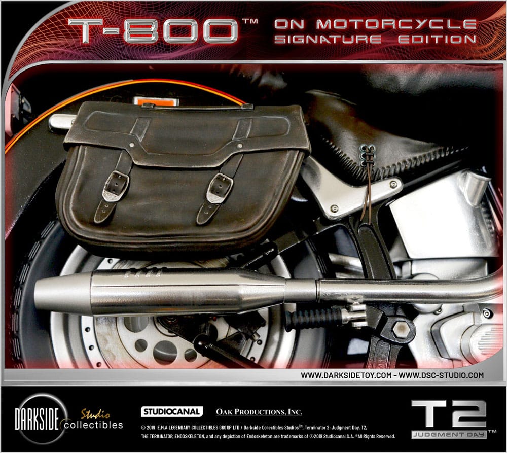Terminator 2Estatua T-800 On Motorcycle Limited Signature Edition 70 cm