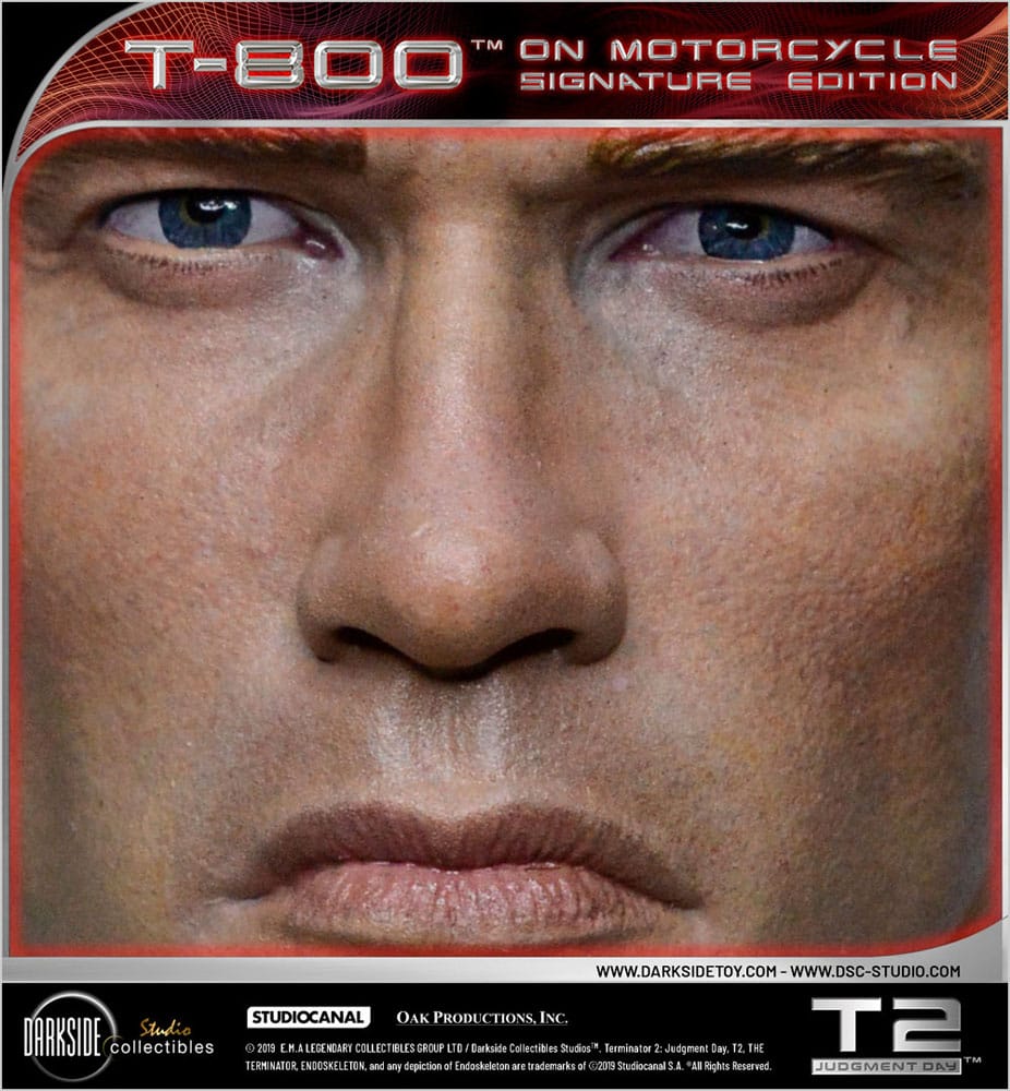Terminator 2Estatua T-800 On Motorcycle Limited Signature Edition 70 cm