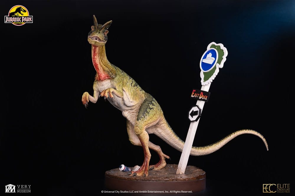 Figura Dilophosaurus maquete 1/3, 62 cm, Jurassic Park, ELITE CREATURE COLLECTIBLES