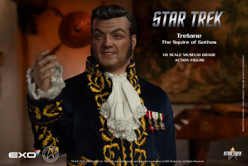 Figura de acción EXO-6 Star Trek 1/6 Trelane, The Squire of Gothos, 29 cm, uniforme azul con bordados dorados