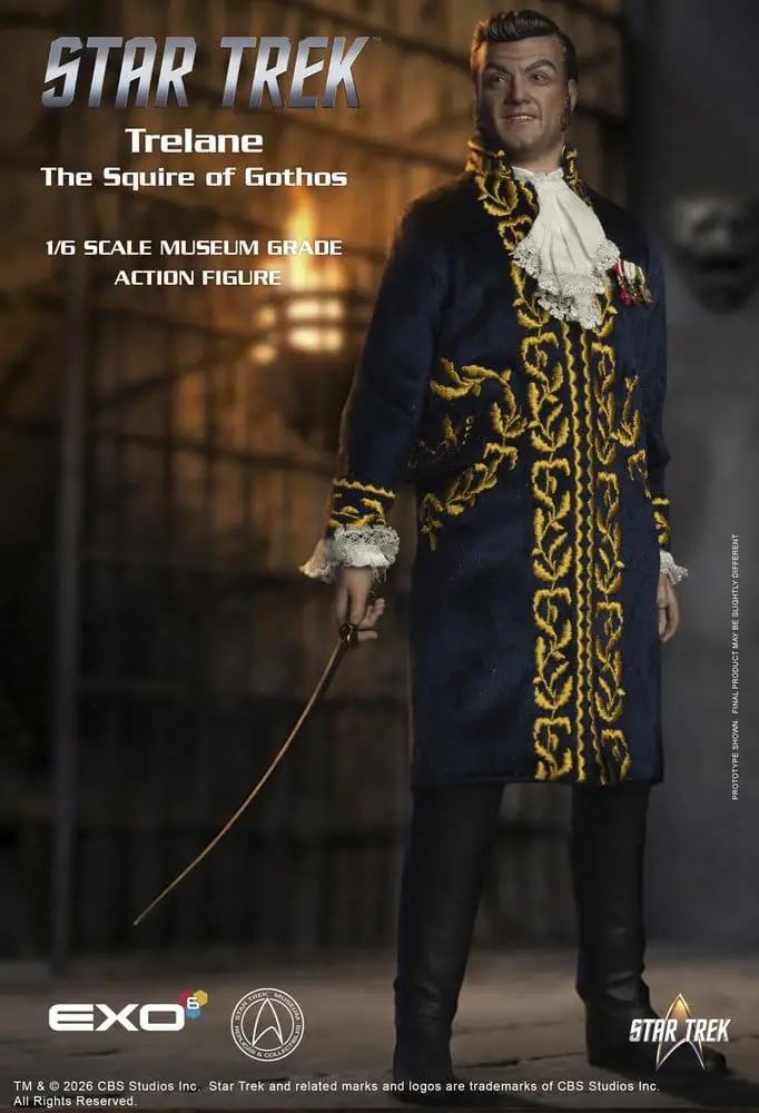 Star Trek EXO-6 Trelane 1/6 scale action figure in navy coat with gold embroidery and sword