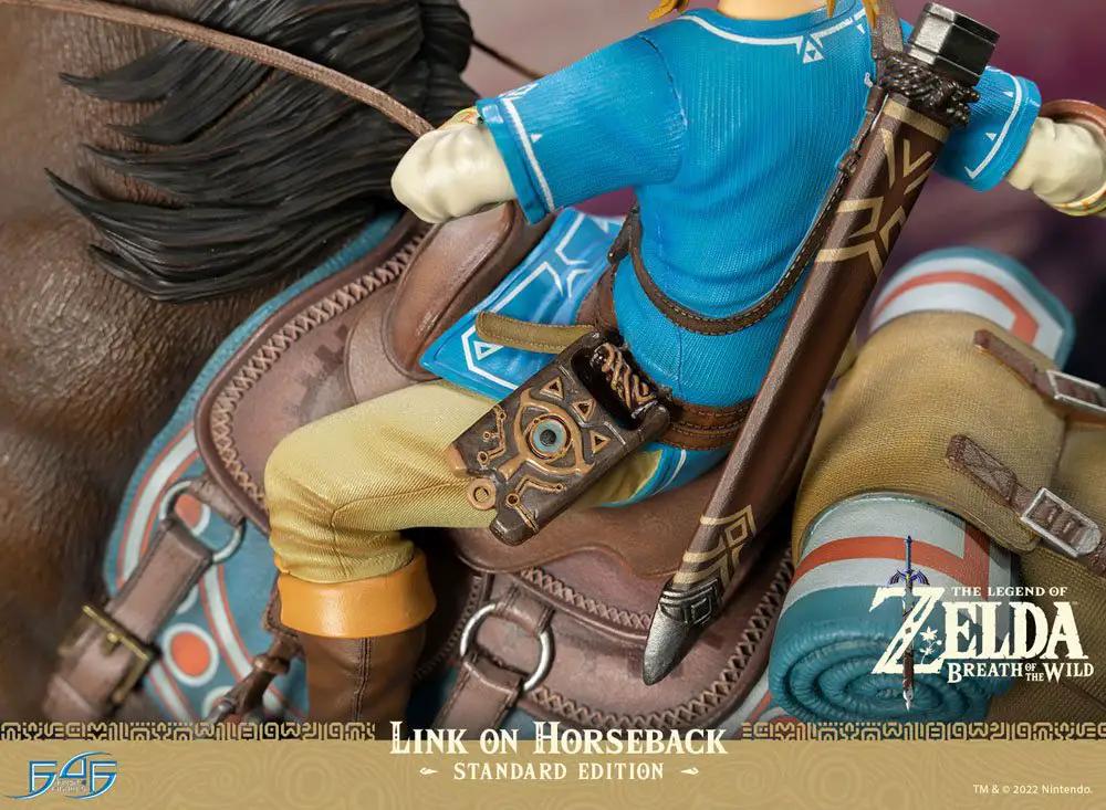 Link on Horseback statue from The Legend of Zelda: Breath of the Wild, 56 cm, by FIRST 4 FIGURES, blue tunic.