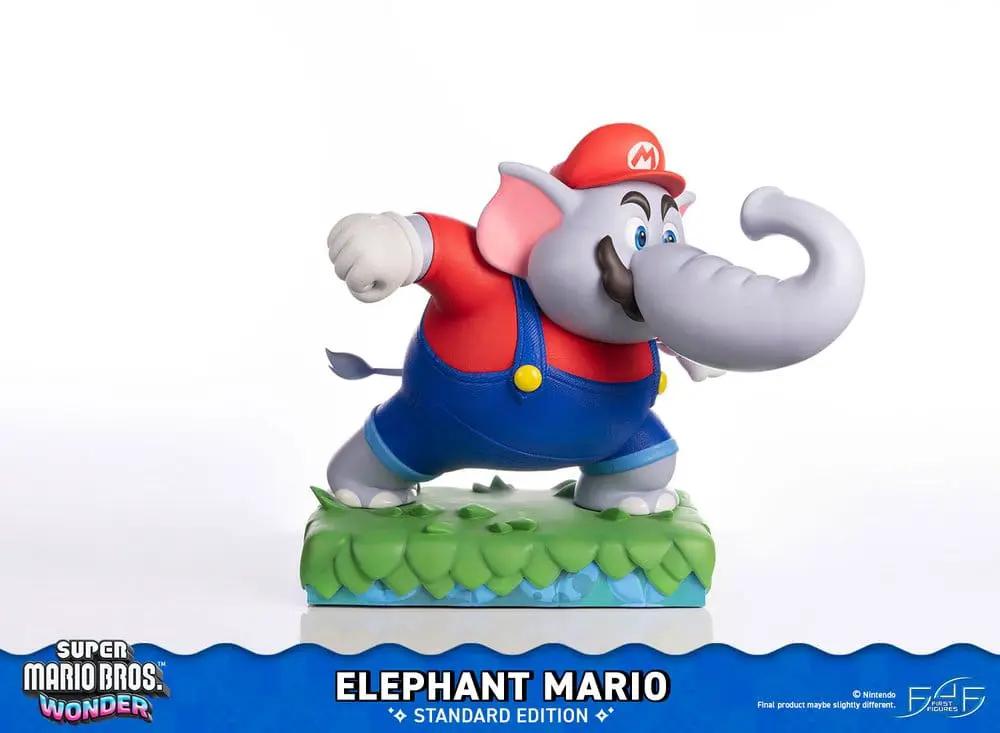 Elephant Mario resin statue, standard edition, by First 4 Figures, wearing red shirt and blue overalls.