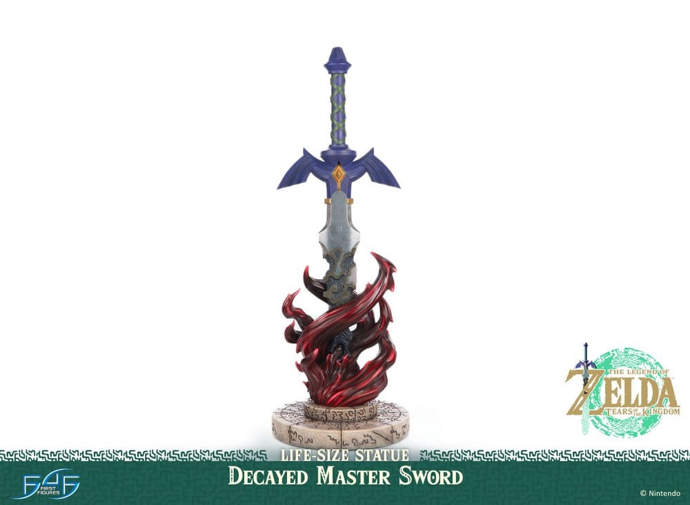 The Legend of Zelda: Tears of the Kingdom Estatua tamaño natural 1/1 Decayed Master Sword 28 cm