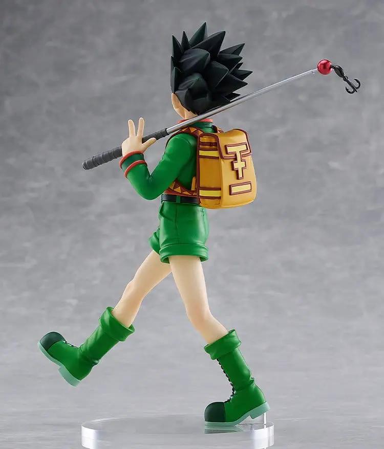 Gon Freecss Pop Up Parade action figure, 20 cm PVC figure by GOOD SMILE COMPANY, green outfit with yellow backpack.