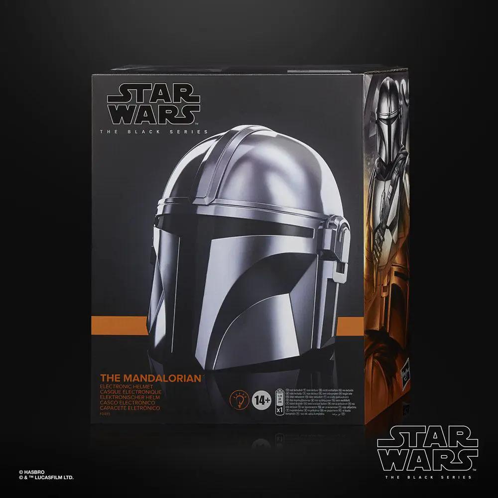 Casco electrónico The Mandalorian, plateado, edición Black Series de Hasbro