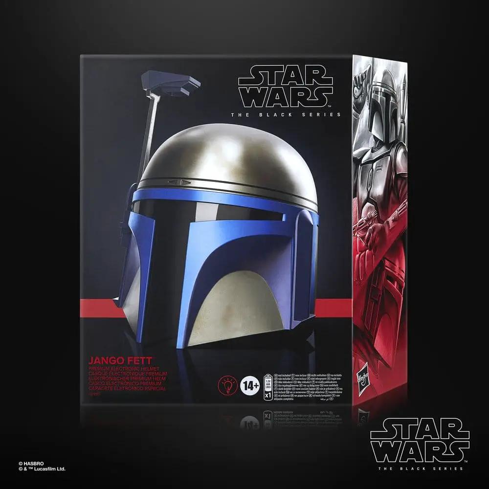 Casco electrónico de Jango Fett, Star Wars Black Series, azul y plateado, HASBRO.