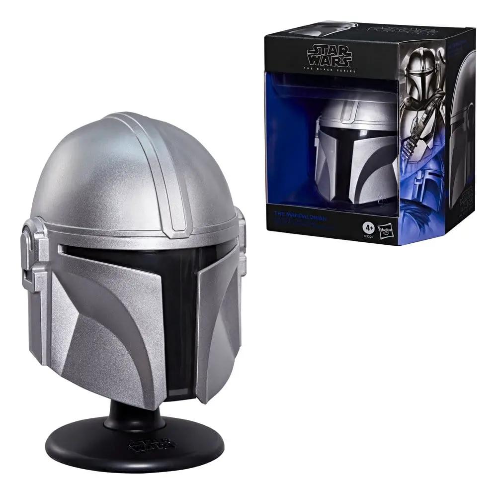 Casco minicasco Mandaloriano de Star Wars Black Series, plateado, con base de exhibición, HASBRO