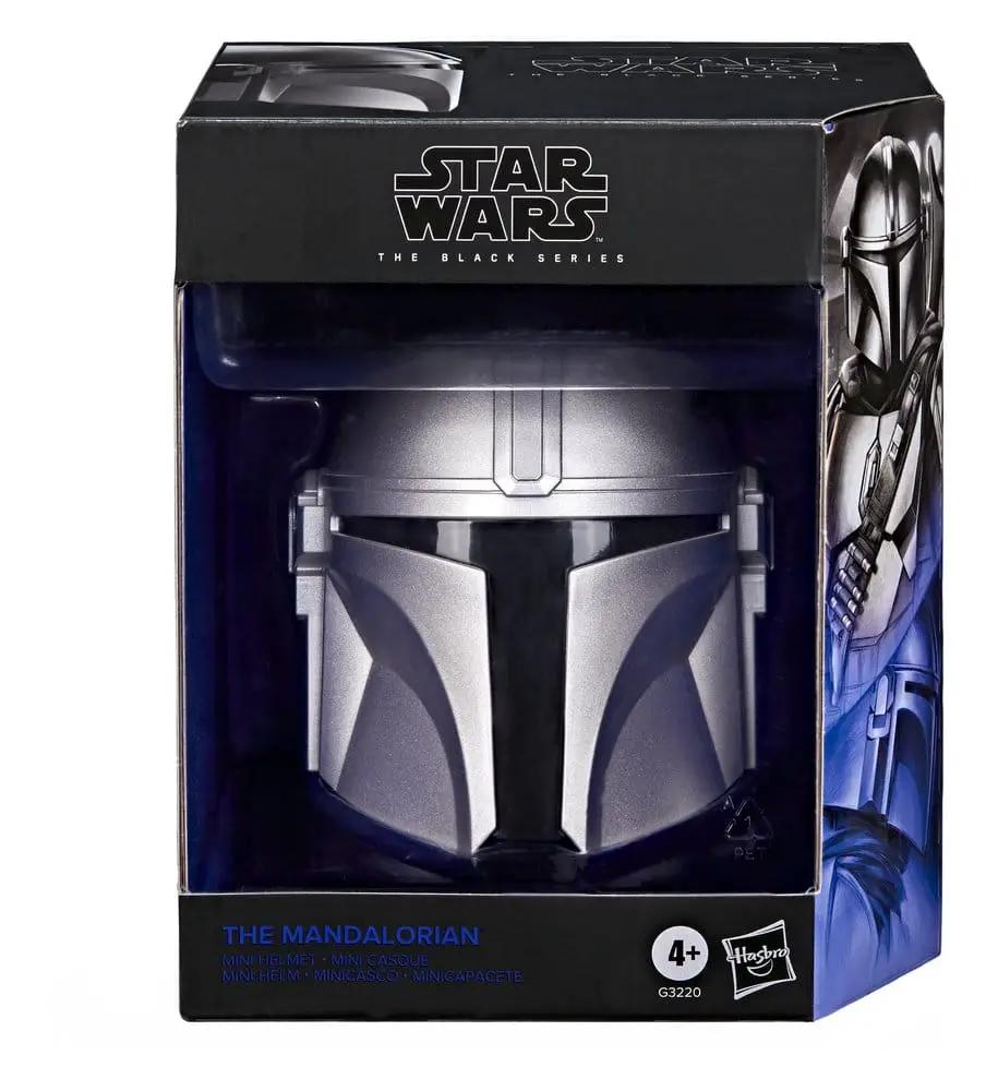 Star Wars The Mandalorian mini helmet, metallic silver, Hasbro Black Series