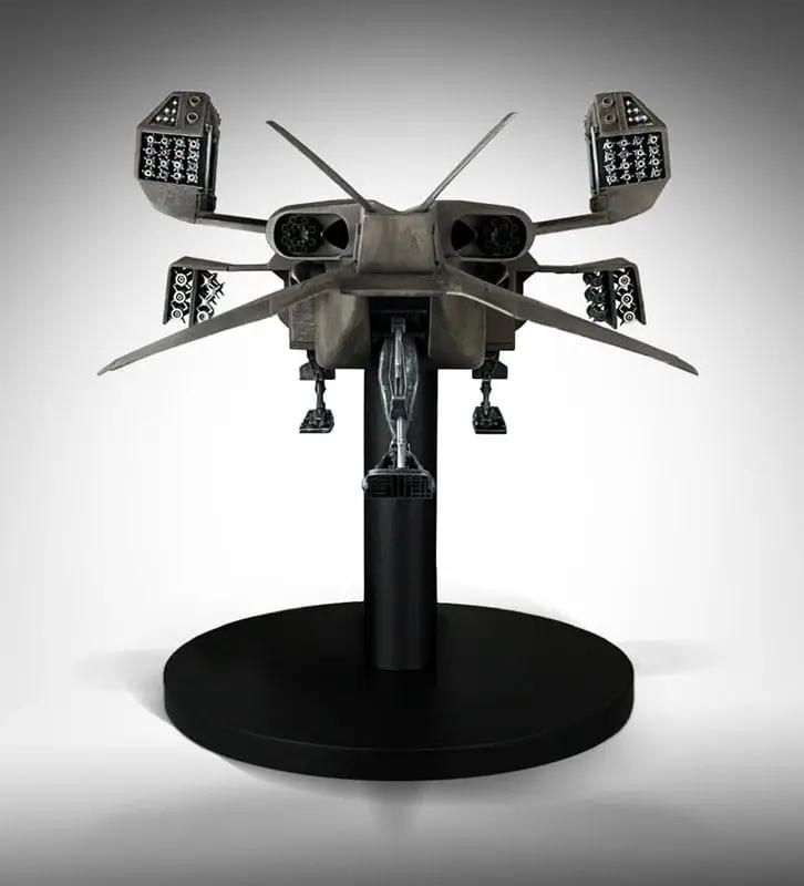Aliens UD-4 Cheyenne Dropship replica action figure in metallic gray by Hollywood Collectables on display stand