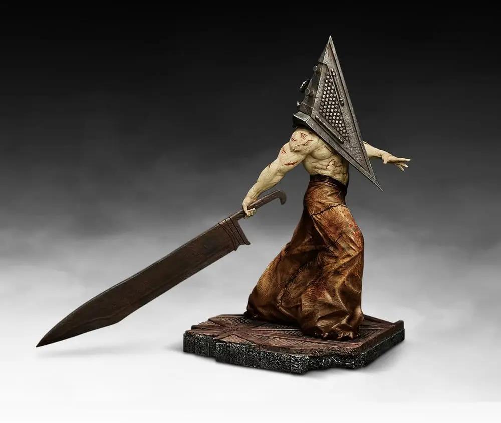 Estatua Silent Hill Pyramid Head 1/4, 61 cm; figura de Hollywood Collectables con espada y casco triangular sobre base