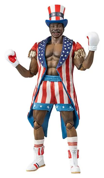 HIYA TOYS Apollo Creed 1/12 scale action figure in red, white and blue USA flag boxing attire