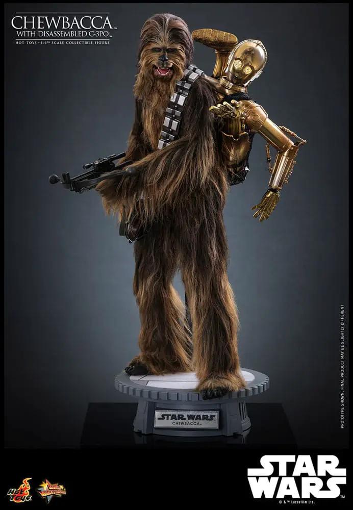 Chewbacca 1/6 scale figure by Hot Toys, brown fur with disassembled C-3PO, 36 cm.