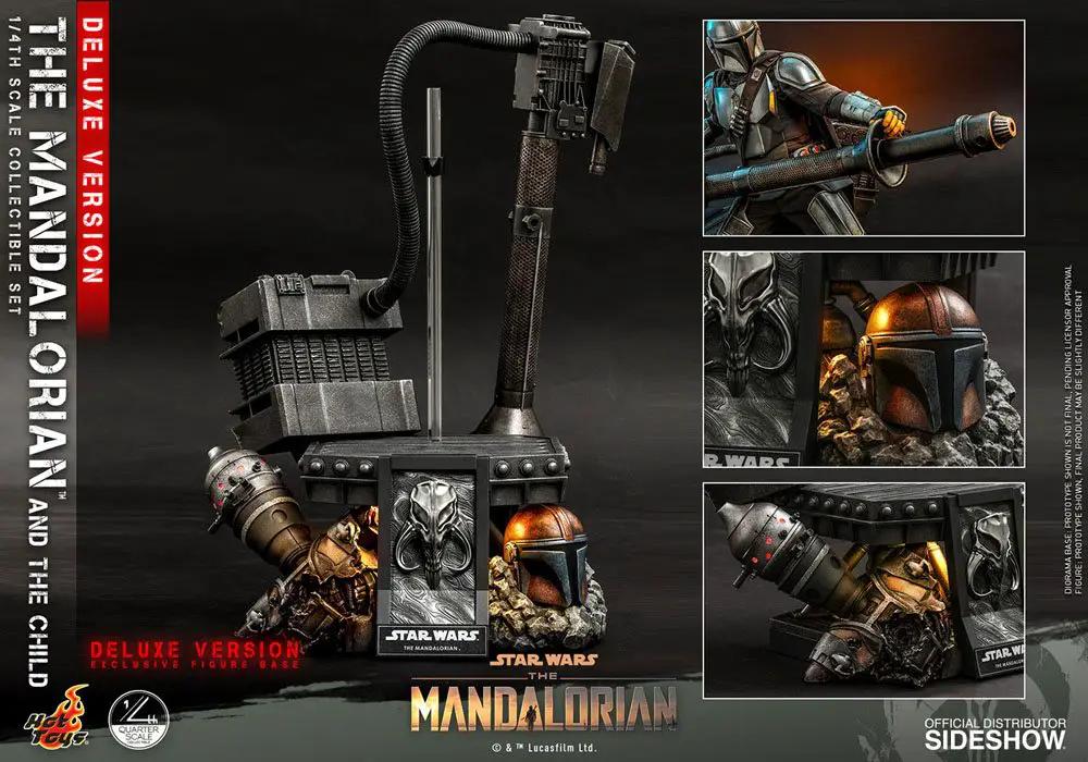 Hot Toys Star Wars 1/4 scale The Mandalorian and The Child deluxe figure set with base, 46 cm tall, two figures