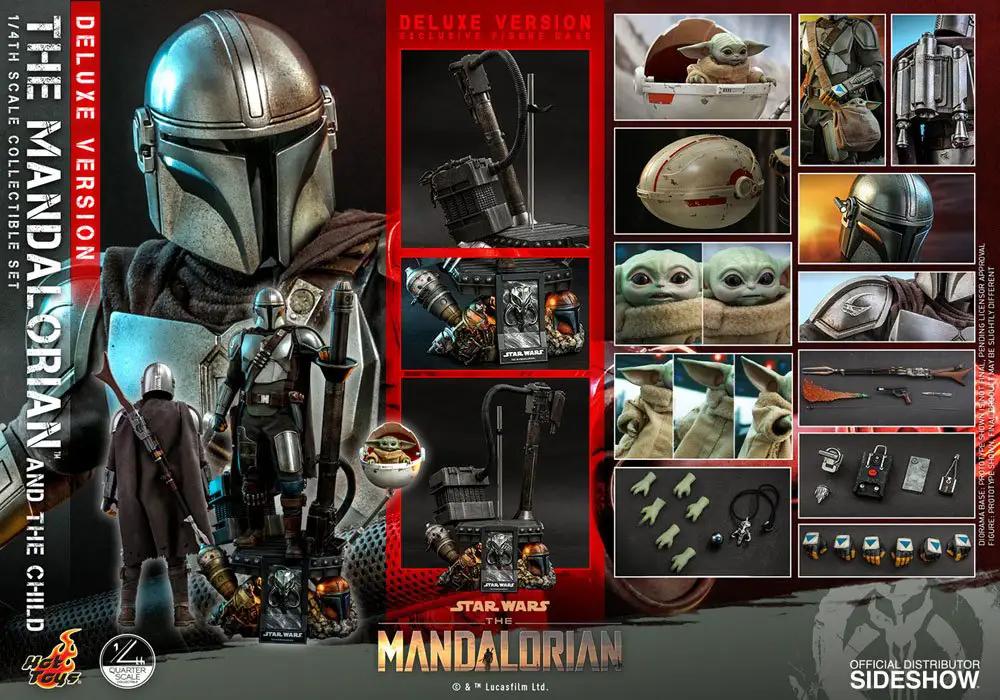 Star Wars The Mandalorian Pack de 2 Figuras 1/4 (The Mandalorian & The Child) HOT TOYS, deluxe 46 cm