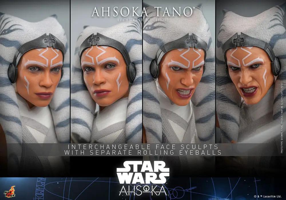 Figura de acción 1/6 Ahsoka Tano de Star Wars por HOT TOYS, 28 cm, con cabezas intercambiables y ojos giratorios