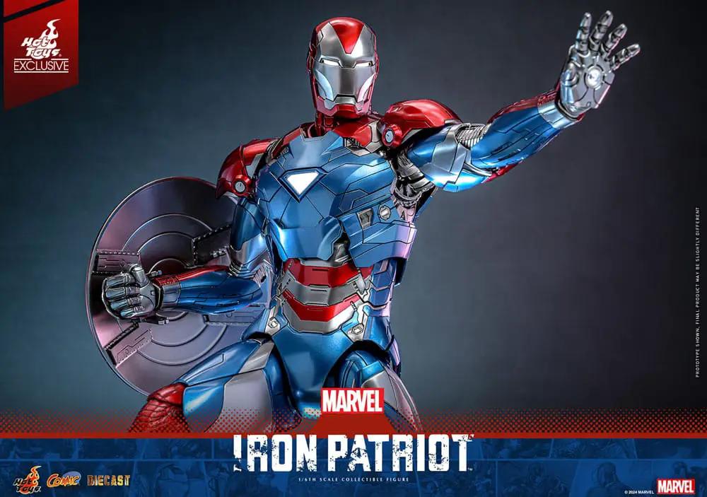 Figura de acción Iron Patriot de Hot Toys, escala 1/6, diecast, exclusiva Marvel, 32 cm