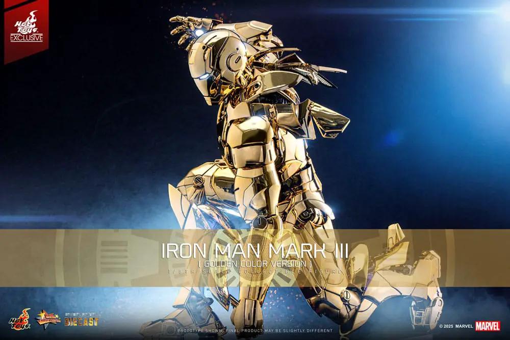 Figura de acción HOT TOYS Iron Man Mark III, versión dorada, diecast 1/6, exclusiva, 33 cm