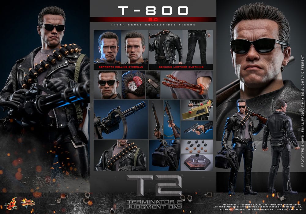 Terminator 2 Figura 1/6 Movie Masterpiece T-800 Battle 2.0 32 cm