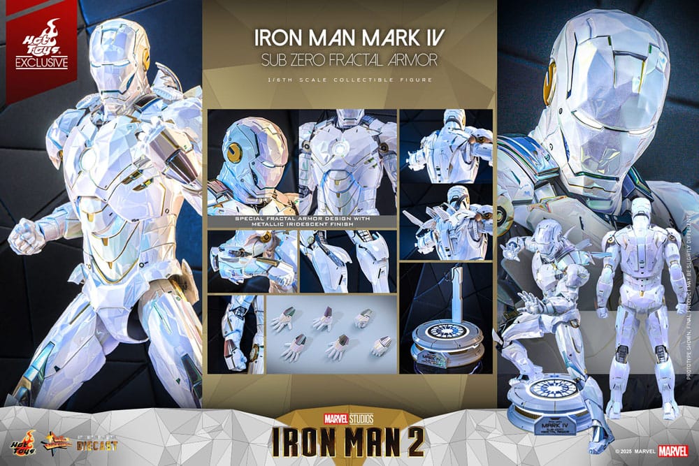 Iron Man 2 Movie Masterpiece Diecast 1/6 Iron Man Mark IV (Sub-Zero Fractal Armor) Hot Toys Exclusive 33 cm