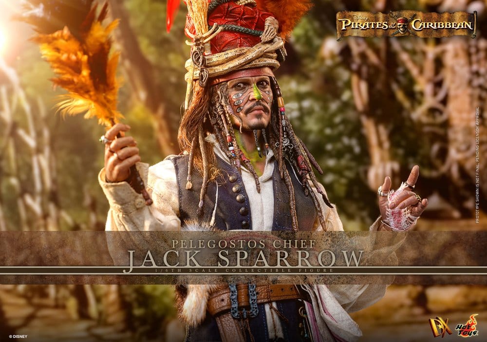 Piratas del Caribe: El cofre del hombre muerto Figura DX 1/6 Pelegostos Chief Jack Sparrow 30 cm