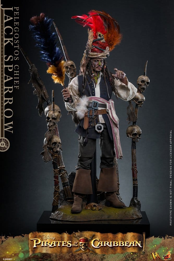 Piratas del Caribe: El cofre del hombre muerto Figura DX 1/6 Pelegostos Chief Jack Sparrow 30 cm
