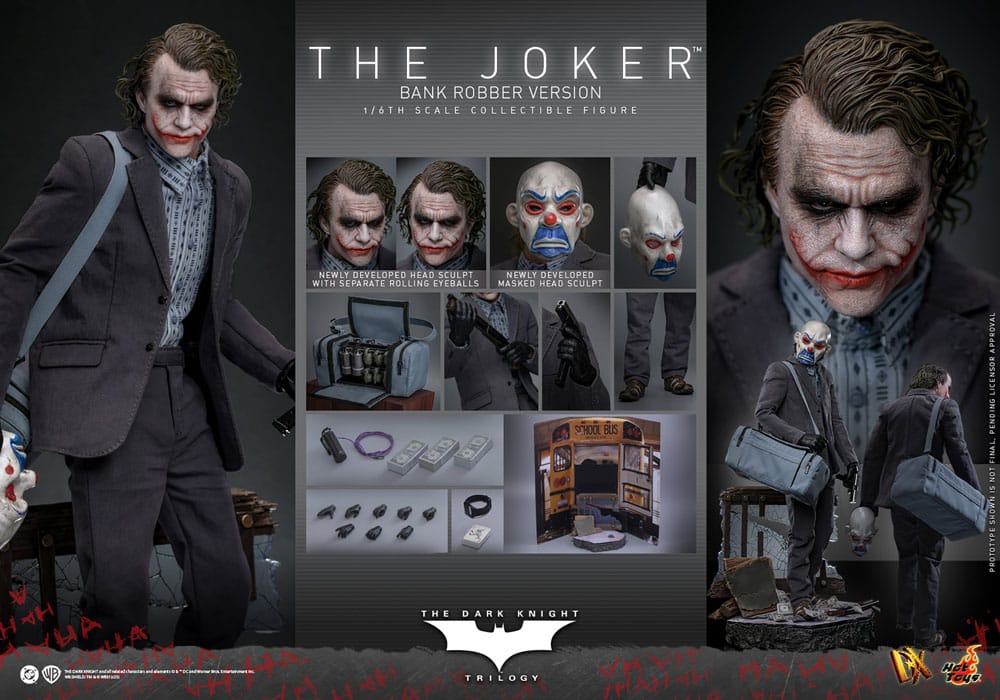El Caballero oscuro Figura DX 1/6 The Joker (Bank Robber Version) 30 cm