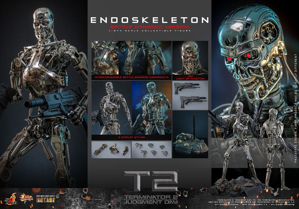 Terminator 2: el juicio final Figura Movie Masterpiece Die-cast 1/6 Endoesqueleto (Battle Damaged Version) 31 cm