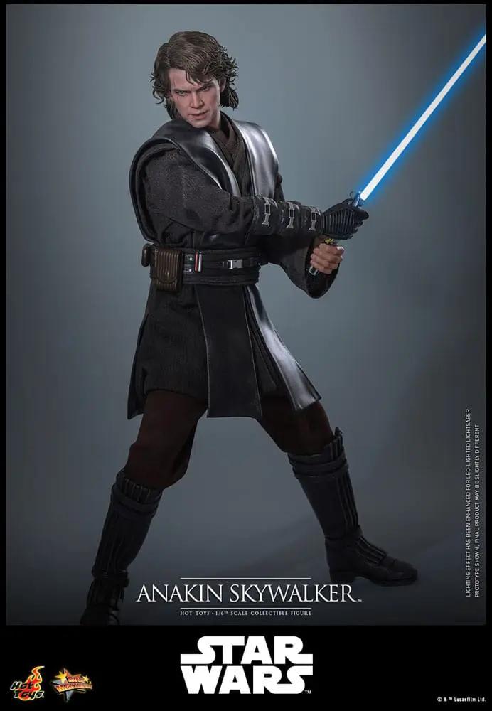 Anakin Skywalker 1/6 scale action figure by Hot Toys from Star Wars Movie Masterpiece with blue lightsaber