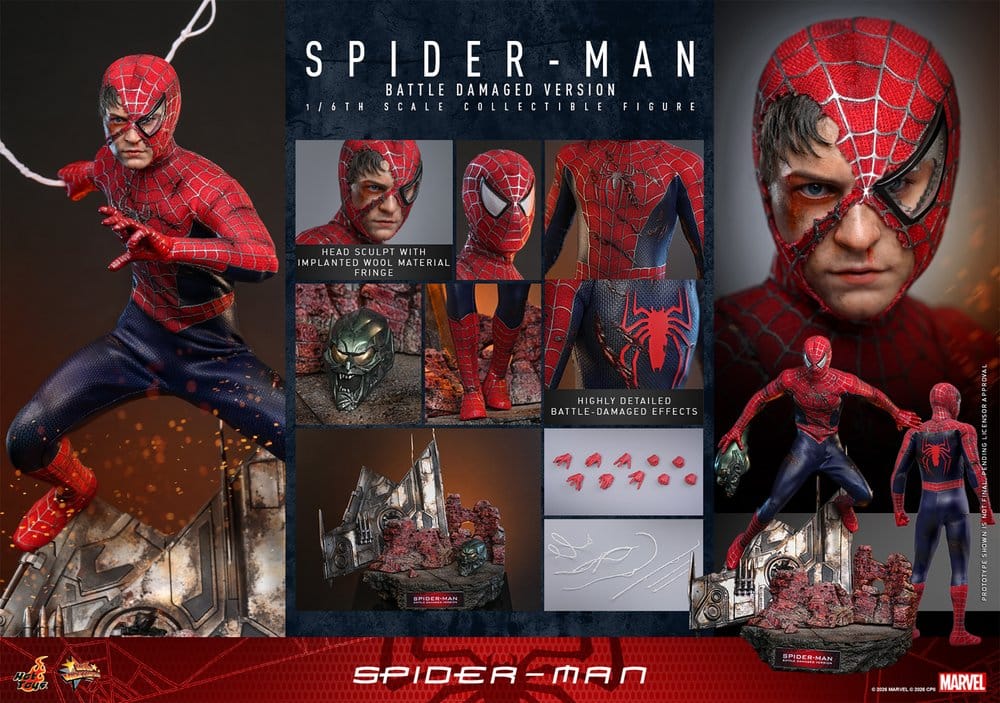 Spider-Man Figura Movie Masterpiece 1/6 Spider-Man (Battle Damaged Version) 30 cm