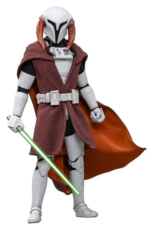 Figura de acción HOT TOYS Saesee Tiin (Clone Armor), 1/6 escala, 32 cm, sable verde y capa marrón