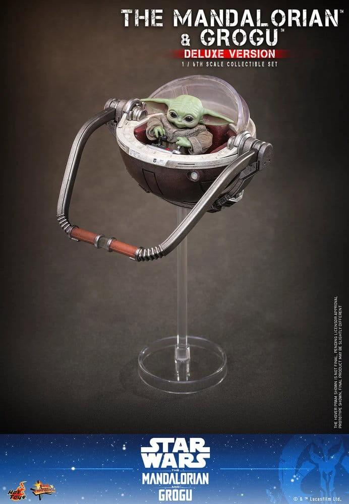 Hot Toys Star Wars Mandalorian & Grogu 1/6 Deluxe action figure with Grogu in a metallic pod
