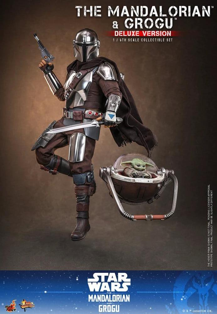 HOT TOYS Star Wars Mandalorian & Grogu deluxe 1/6 action figure with hover pram