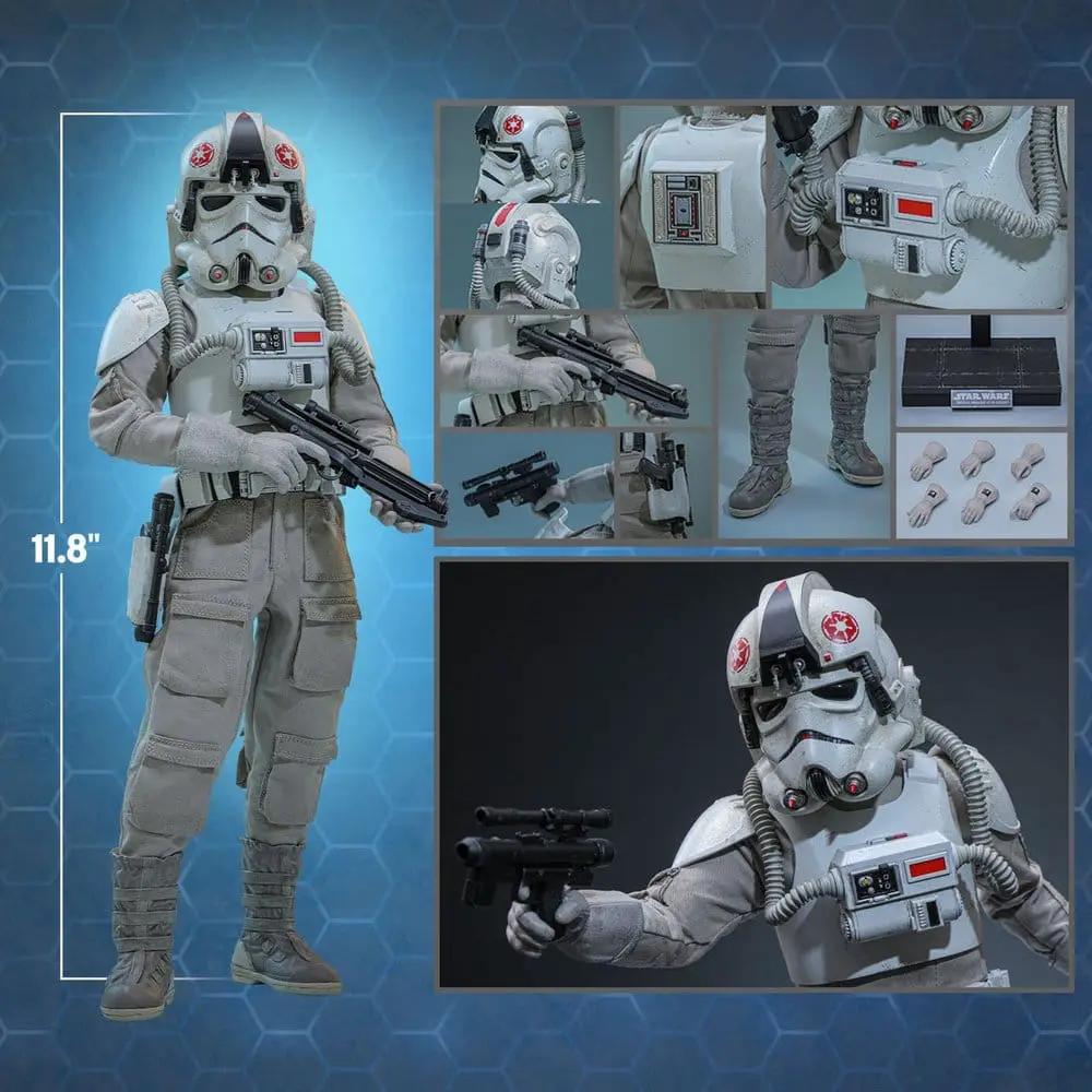 HOT TOYS Star Wars 1/6 Imperial Remnant AT-AT Driver action figure, 30 cm tall, grey with blaster and accessories.
