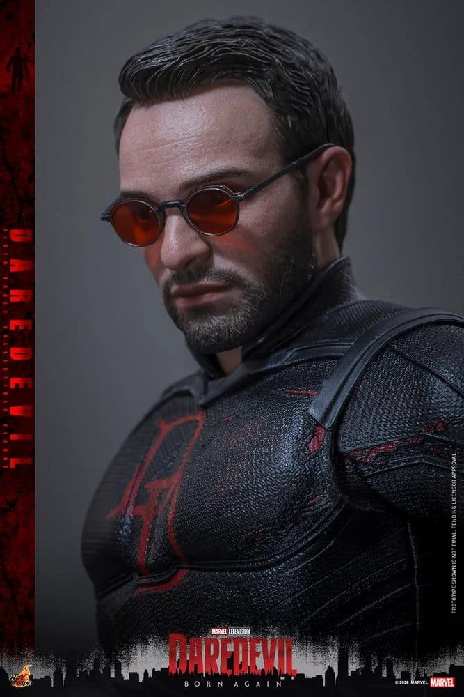 HOT TOYS Daredevil Born Again 1/6 scale figure in black textured suit with red emblem