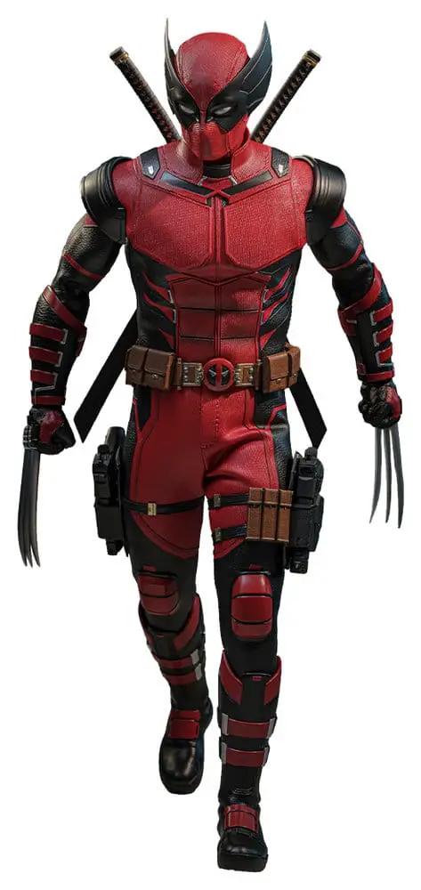 Deadpool & Wolverine 1/6 scale action figure by Hot Toys, red/black suit with dual swords