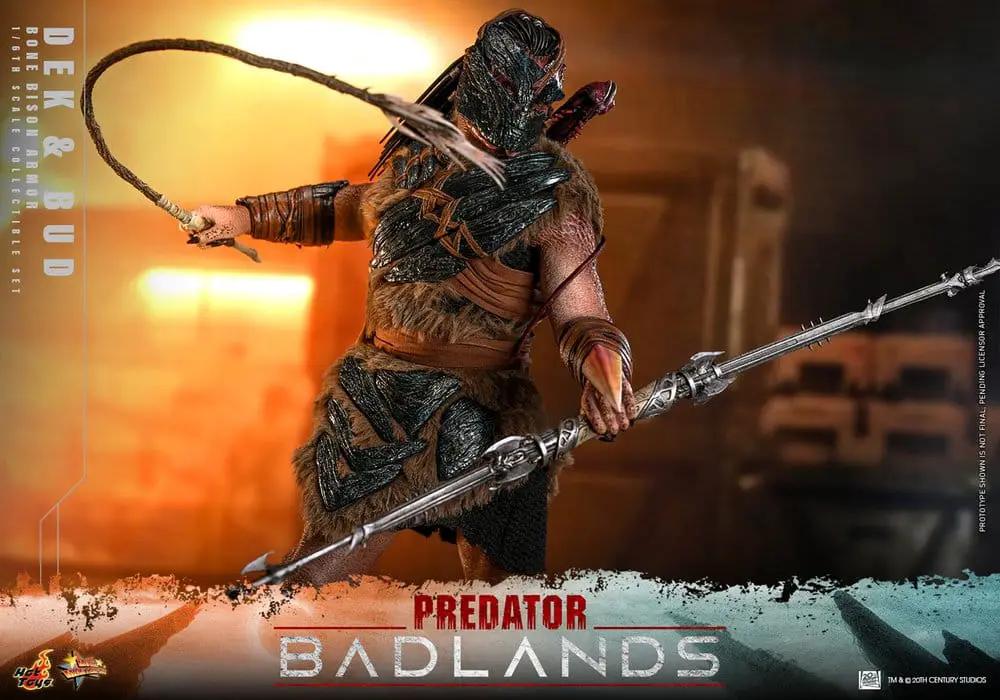 Hot Toys Predator Badlands 1/6 scale action figure Dek in Bone Bison Armor with spear