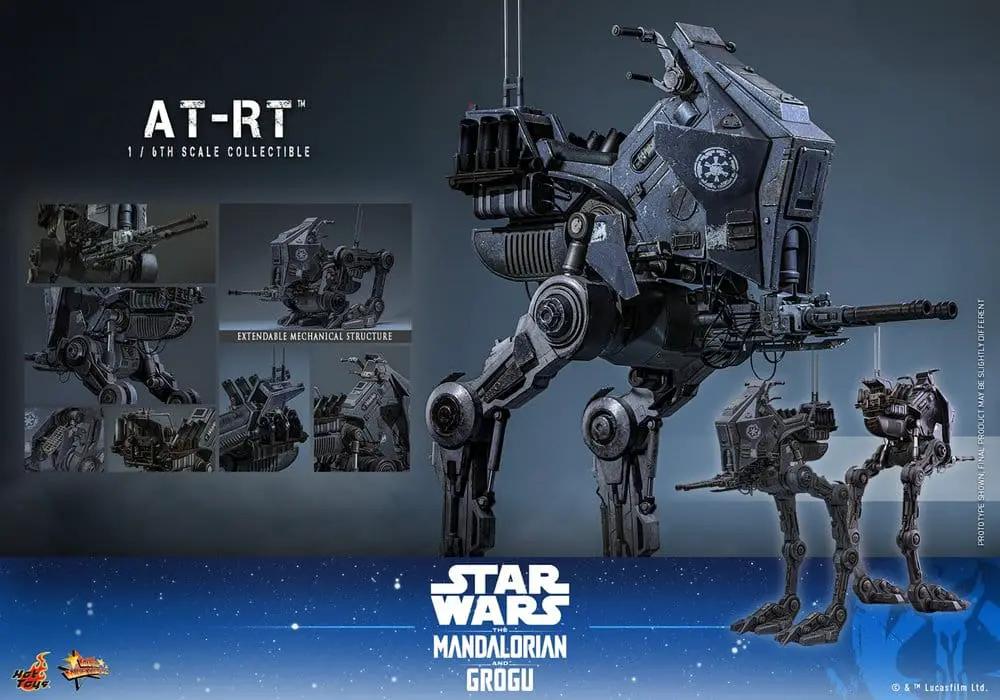 HOT TOYS Star Wars Mandalorian AT-RT 1/6 scale vehicle; gray armored walkers, two shown