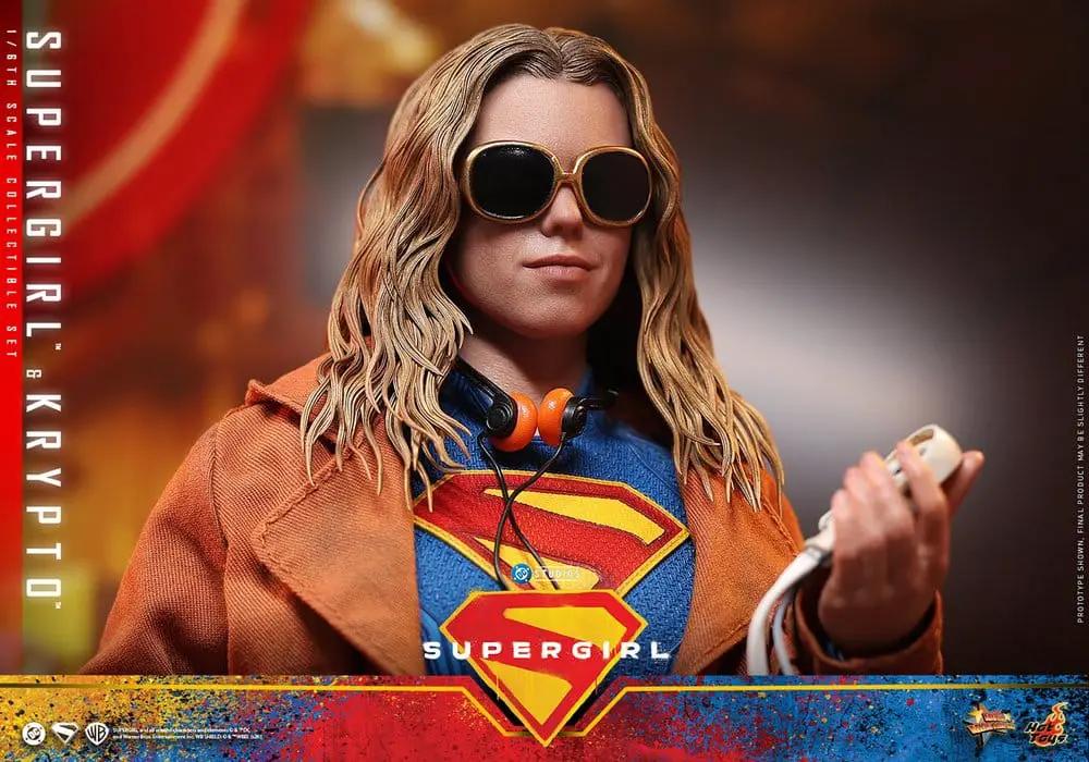 Figura de acción Supergirl y Krypto, 28 cm, DC Comics Movie Masterpiece, Kimera y Foley Shop
