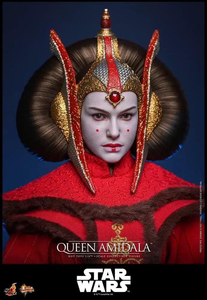 Queen Amidala 1/6 scale Star Wars action figure by HOT TOYS in red gown with gold headpiece