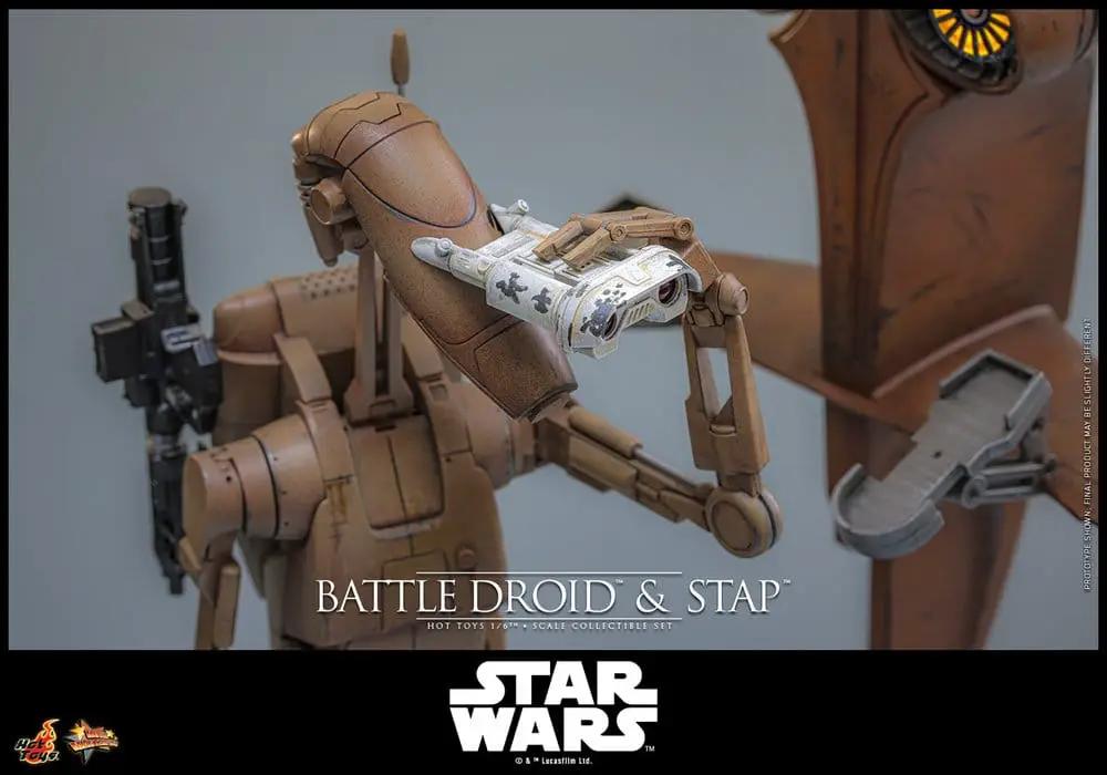 Battle Droid & STAP set, 1/6 scale action figures by HOT TOYS, brown battle droid with STAP.