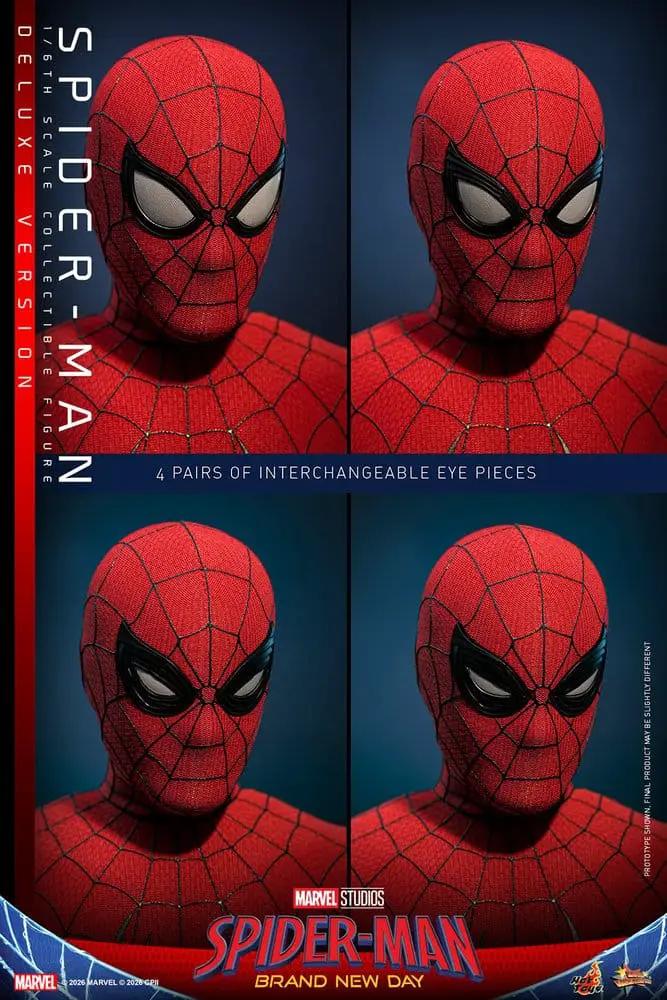 Spider-Man action figure by HOT TOYS, 1/6 scale, 29 cm, Brand New Day, with 4 interchangeable eye pieces